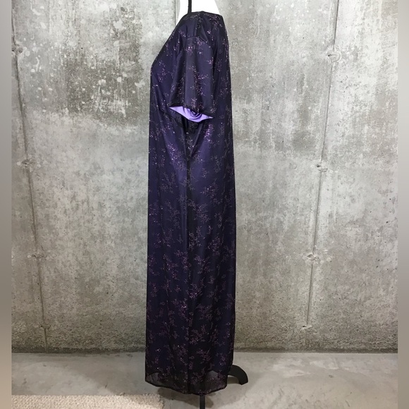 Connected Apparel Womens Maxi Dress Size 20W Sheer Floral Embroidered Whimsigoth - Picture 7 of 16